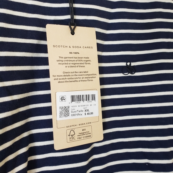 Scotch & Soda organic cotton Tshirt 2XL NEW with tags - Picture 2 of 3
